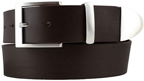 BELTINGER Gürtel aus Vollrindleder mit Spitze/Schlaufe aus Metall 4 cm | Jeans-Gürtel Damen Herren 40mm | Vollleder-Gürtel