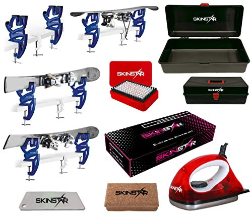 SkinStar Skipflege Skiwachs-Set Professional Skispanner Wachseisen Wachs inkl. Wachskoffer 7-teilig