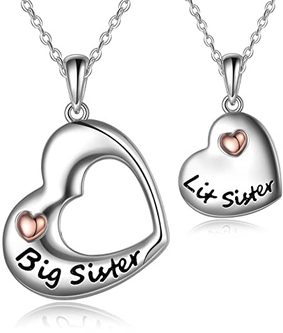 POPLYKE Mutter Tochter Halskette Mutter Sohn Anhänger Vater Tochter Schwester Schmuck Sterling Silber Mutter Tochter Schmuck Set Geschenke für Damen