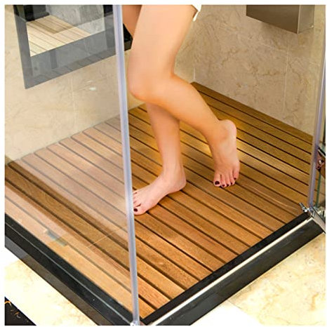 SHUITUKOUU Tapis De Bain en Bois,Caillebotis Bois,Plancher Et Douche en Bambou Tapis De Bain Antidérapant Caillebotis Caillebotis, Personnalisable,80x100cm/31x39in