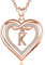 AEONSLOVE Damen Halskette mit Buchstaben K Initialen Kette mit Namen Kupfer Rosegold Herz Alphabet Anhänger für Damen Frauen Mädchen Buchstaben Schmuck Geschenk