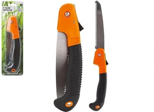 Heavy-Duty Black & Orange Folding Pruning Saw - 20.32cm (1 Pc.) - Premium Quality - Ideal for Tree Trimming & Woodwork