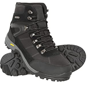 Mountain Warehouse Storm Mens Waterproof Boots - IsoGrip Shoes, Durable Rain Shoes, Mesh Lining Hiking Boots, Heel & Toe Bumpers - For Spring Summer, Walking, Travelling Black Adult Shoe Size 13