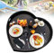 DPDZSW Schwimmendes Tablett aus Rattan, Schwimmendes Tablett Luxus schwimmende Schwimmbecken des Schwimmbades Gewebtes, mit Handloch, für Frühstück, Teeplatten, Party,Black-60 * 60 * 15cm