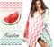 SearchI Personalisiertes Strandtuch mit Namen,Mikrofaser Badetuch Leicht und Schnelltrocknend für Reise, Strand, Sauna,Personalisiert Decke Geschenke für Kinder Erwachsene(Wassermelone,76x162cm)