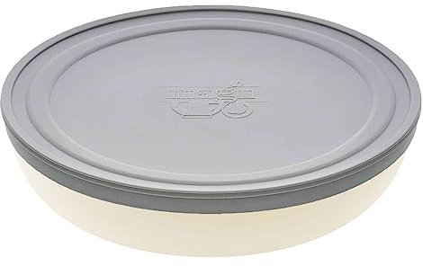 Magu Natur-Design Obstschale Beige mit Deckel Ø 26 cm aus einem Polymer aus natürlichen Materialien Servierschüssel Salatschüssel Obstschüssel
