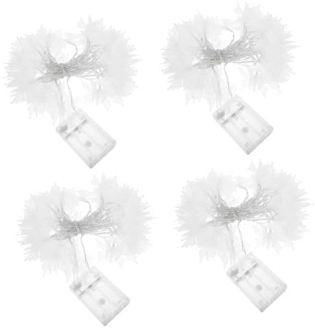 Uonlytech 4 Stück Schnur Laternenpfahl Led-partylichter Im Freien Fee Hängendes Licht Schmetterlings-hängeleuchte Weihnachts-led-lichterketten Weihnachtsdeko Plastik Weiß Kristall Blinklicht