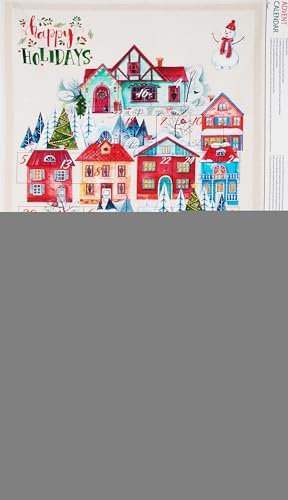 Adventskalender Stoffpanel Häuser, ca. 150 x 80 cm