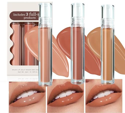 Bploar 3-in-1 Lip Care: Lipgloss, Lipstick, Lip Balm - 6 Vibrant Shades - Non-Sticky, Long-Lasting - Damen Make-up (A)