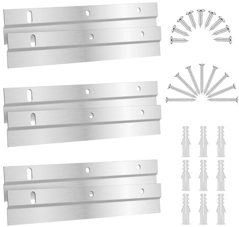 6 Pièces Clip de Fixation Murale en Z Support Mural Fixation Miroir 15cm Fixation Tableau avec Vis Fixation Miroir Lourd Emboîtement Accroche Miroir pour Suspendre des Cadres Résistants
