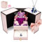 CSYY Rose Stabilizzate, Regali di Rose Eterne per Le Donne Collana con Cuore di Rose Rose Conservate Fatte a Mano Confezione Regalo di Gioielli Regalo per Mamma Sorella Moglie a Natale San Valentino