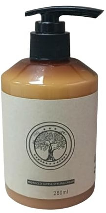 Long-Lasting Styling Moroccan Volume Moisturizing Elasticity, Moroccan Oil Hydrating Moisturizing Styling Cream, Moroccan Oil Curl Defining Cream, Locken-Creme für definierte Locken-Stylings (A)