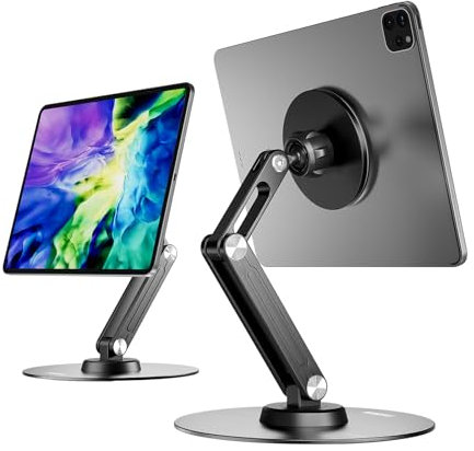 XAOSUN Support magnétique rotatif à 360° pour tablette POS, compatible avec iPad Mini Pro Business de 15,2 à 12,9 cm, support de tablette pivotant pour magasin, caisse enregistreuse, bureau,