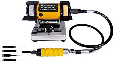 Scalpello Elettrico per Intaglio Scalpello Elettrico per Lavorazione del Legno Lucidatrice per Intaglio (con lucidatrice e Mola) (220V)
