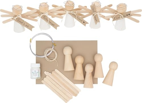 VBS Bastelset Schutzengel 5 STK. Holz-Aluminium-Bambus 8 cm hoch