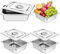 HAOWANWW 3Set Stainless Steel Gastronorm Container 1/2 Food Pan 100,240,300 mm Deep with Lid,6L Stainless Steel Squar Chafing Dish Buffet Set Serving Utensils for Catering(100mm Deep with Lid)