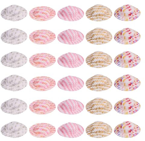 CHGCRAFT 30 mini sombreros de paja de imitación de 5 colores, sombreros de paja pequeños para manualidades, mini sombrero de paja para accesorios decorativos de bricolaje, 5 colores, 1.97 x 0.43
