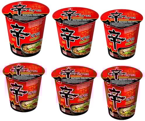 Noodle Noong - Shiim Spicy Shin Cup Noodle Soup 68g (6 Pack) | NAEM