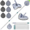 Max 86'' Flexible Long Handle Wall Cleaner with 90° Cleaning Angle, Wall Mop for Painted Walls,Ceiling,Window,Floor,Baseboard Cleaner Tool Duster, Dry Dust & Wet Wash Cleaning Mop with 6 Pads, Gray