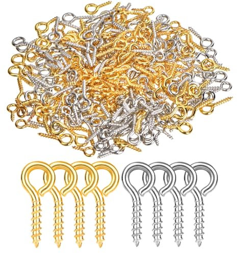 GGXZHT 300 Stück Ösenschrauben Edelstahl Ösenschraube, Schraubösen Klein Ringschraube Ösenhaken mit Gewinde Augenbolzen Ösen Schraubhaken für DIY.(12mmx5.5mm)