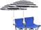 STARRY CITY 2 Packungen Sonnenschirm für Stuhl mit Verstellbarer Klemme,mit Regenschirm Clip Befestigung für Terrassenstühle,Strandstühle,liegestuhl,Rollstühle,Golfwagen (Gestreift 2 Packungen)