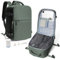 suradar Zaino Sottovuoto Viaggio, Zaino Ryanair 40x20x25 Con Pompa Sottovuoto Travel Backpack Bagaglio a Mano 40x20x25 Ryanair Aereo Zaini 14 Pollici Porta PC Verde militare