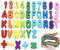 41 Stück Montessori Holzspielzeug, Holzspielzeug Fädelspiel Lernspiel Spielzeug Spielzeug a b 2 3 4 5 6 Jahre für K inder, H olzperlen Enthalten Buchstaben Zahlen (Multicolor, One Size)