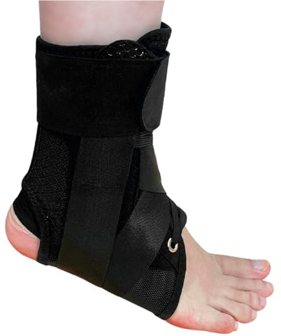 NICEIN Sprunggelenkbandage, Atmungsaktiv Bandage Fußgelenk, Verstellbar Träger Ankle Brace, Fussbandage Sprunggelenk, Knöchelbandage für Verstauchungen, Achillessehnen (Schwarz, L)