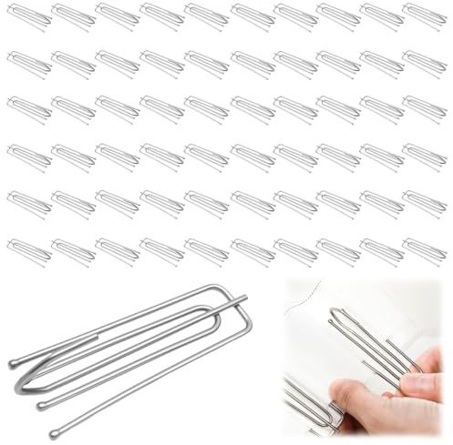 60 Gardinenhaken Metall, Gardinenhaken Edelstahl Vorhanghaken für Schienen | Faltenhaken Curtain Hooks, Gardinen Haken Zum EinhäNgen, Haken Gardinen für Vorhänge Türvorhänge Duschvorhänge