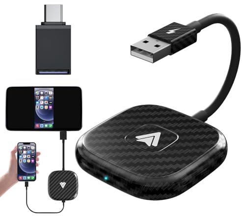 Kabellos – kabelgebundener zu kabelloser Adapter, Auto-Bildschirmspiegelungsgerät, Telefon auf Auto-Bildschirm, kabelgebundenes 2-Wireless- für schnelle Übertragung