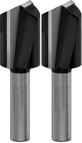 Bosch Professional 2 608 628 389 - Fresas de ranurar - 8 mm, D1 18 mm, L 25 mm, G 56 mm (pack de 1), Negro, Acero Inoxidable (Paquete de 2)