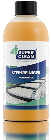 SUPER CLEAN Stenrengöring 500 ml – för terrass, betong, natursten och plåster – tar bort smuts och väderrelaterade avlagringar – upp till 50 m² – tillverkad i Tyskland