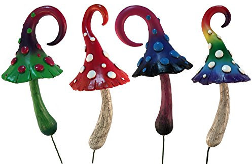 GlitZGlam Magische Miniaturpilzsammlung – enthält 4 schöne Miniaturpilze für den Feengarten. EIN Feengarten-/Zwergengartenzubehör