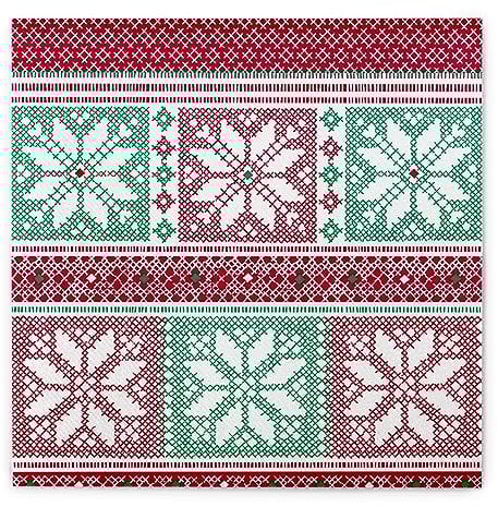 Sovie HORECA Serviette Chriss in Rot-Grün aus Linclass® Airlaid, Weihnachtsserviette stoffähnlich, ideal für Winterfeiern & Weihnachten, 40x40cm, 50 Stück