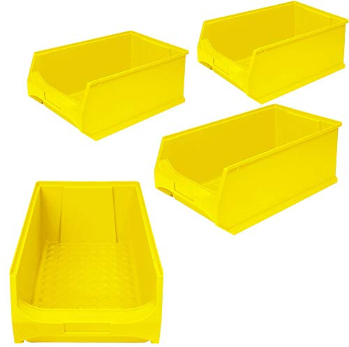 BRB 4x Sichtbox PROFI LB 2, LxBxH 500x300x200 mm, Inhalt 21,8 Liter (gelb)