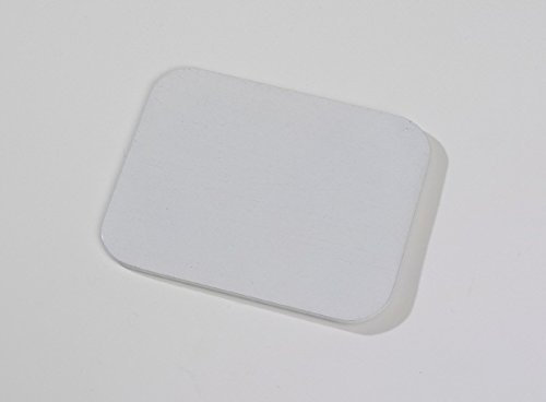 Kerzenteller Flachteller Rechteckig Alu gebürstet Weiß 10 x 8 cm ideal für Kerzen, Taufkerzen, Hochzeitskerzen, Trauerkerzen