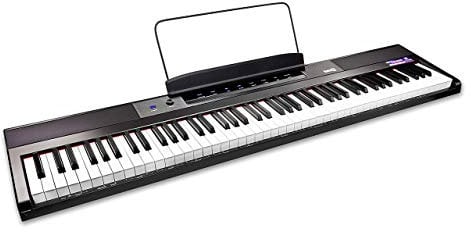 RockJam 88 Key Digital Piano Keyboard Piano with Full Size Semi-Weighted Keys, Power Supply, Sheet Music Stand, Piano Note Stickers & Simply Piano Lessons