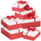 Your Design Geschenkboxen Set: 6er-Set edle Geschenk-Boxen mit roter Schleife, 3 verschiedene Größen (Geschenkboxen verschiedene Größen, Edle Geschenkboxen, Geschenkpapier)