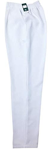 Style Spot Ladies Womens Half Elasticated Waist Work Stretch Trouser with Pockets Pants Machine Washable Casual Trouser (White, 20 Size 27)