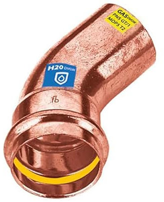 Raccordo Curva 45° Rame 15 Mm A Pressare M/f Frabo