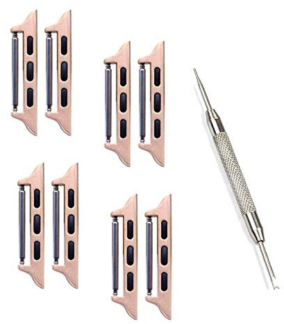 Watch Strap Connector, Replacement Metal Spring Bar Stainless Steel Adapter with Tool Compatible for Apple Watch Band 38mm 40mm 41mm 42mm(Series 10)