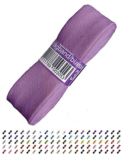 Sandras-Bastelladen Schrägband/Einfassband Baumwolle Uni gefalzt 3m x 20mm 165-Flieder