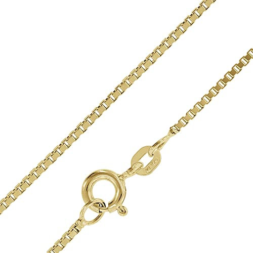 trendor Feine Veneziakette Silber 925 Goldplattiert 0,9 mm zeitloser Halsschmuck für Damen, schöne Geschenkidee für Frauen, 39450-50 50 cm