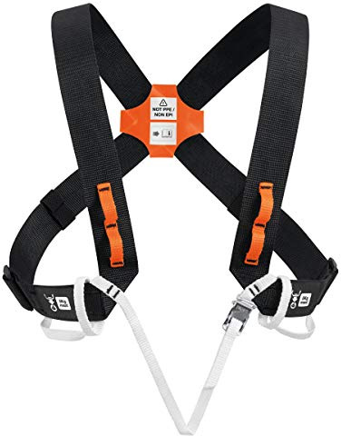 PETZL Explo Schulterträger aus hochfestem Polyethylen und Thermoplastischem Polyurethan in der Farbe Schwarz-Orange-Weiß, C027AA00