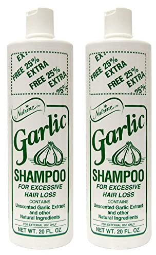 Nutrine Garlic Shampoo for Hair Growth | Hair Loss Shampoo for Men and Women | Pack of 2 20 oz Shampoos for Thinning Hair