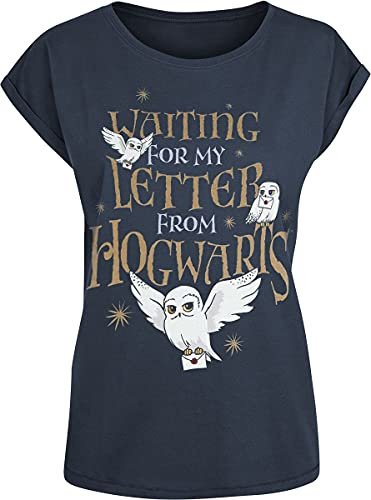 Harry Potter Hogwarts Letter Frauen T-Shirt dunkelblau