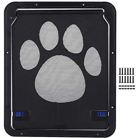 Porta per Gatti HUA Gattaiola/Portina per Animali con Chiusura A 2 Vie, Patta Antivento in Nylon Anti-UV per Tutti Gli Animali Domestici, per Zanzariere E Porte, 2 Misure (Size : 42x37cm)
