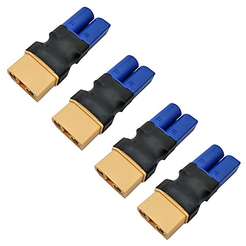 LinsyRC 4er-Pack XT90 Stecker Buchse auf EC5 Stecker Stecker Adapter für RC FPV Drohne RC Auto Lipo NiMH Akku-Ladegerät ESC