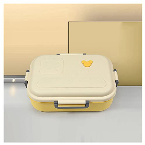 YJKJ Loncheras, Fiambreras, Cuatro Hebillas Alta Capacidad Sellado,Beige