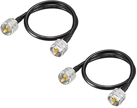 Superbat Cavo RG8X CB 60cm UHF PL259 Maschio a Maschio 50 ohm Bassa Perdita per Radio HAM e CB, Analizzatore di Antenna, Carico Fittizio, Misuratore ROS (2 Pezzi)